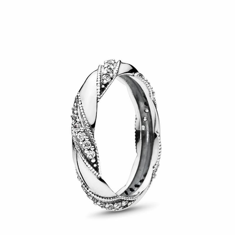 Pandora Dreams Of Love Stackable Ring Ireland - Sterling Silver/Cubic Zirconia - 135806SGP